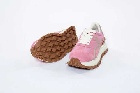 Adidași din Piele Întoarsă Naturală Roz cu Neopren - Șic & Confort