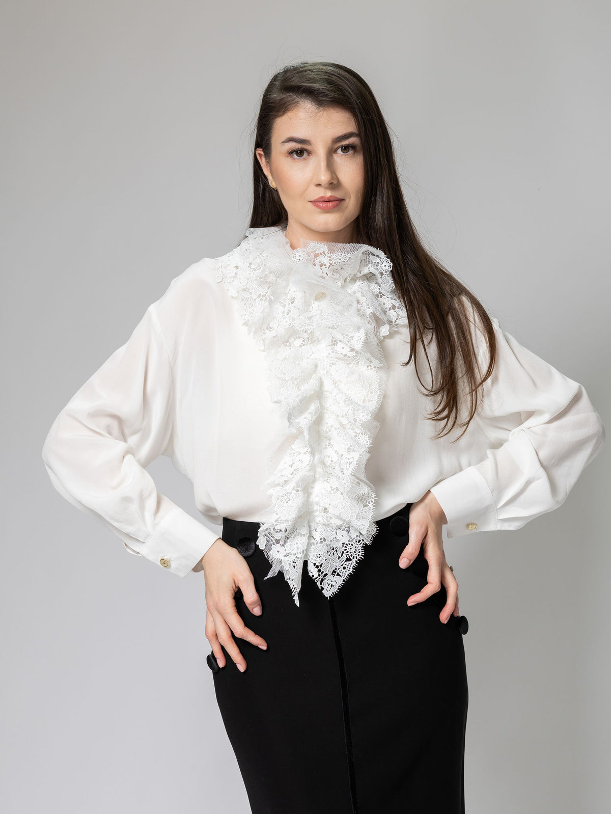 Lace Ruffle Blouse
