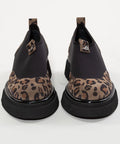 Pantofi Loafers din piele intoarsa leopardata