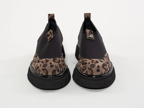 Pantofi Loafers din piele intoarsa leopardata