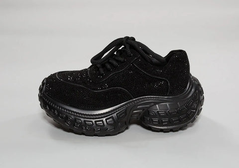 Adidași cu cristale negre