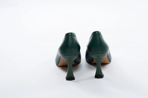 Pantofi Eleganți Verzi cu Detaliu Modern