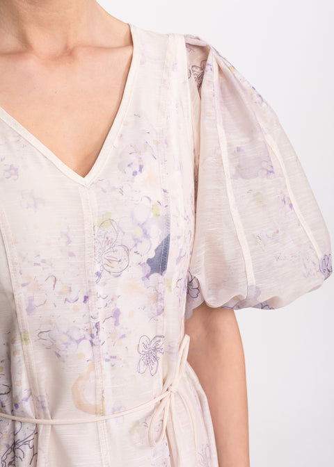 Rochie Midi cu maneci bufante