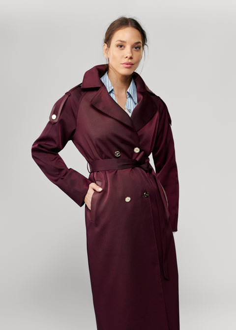 Trench din piele intoarsa Anna