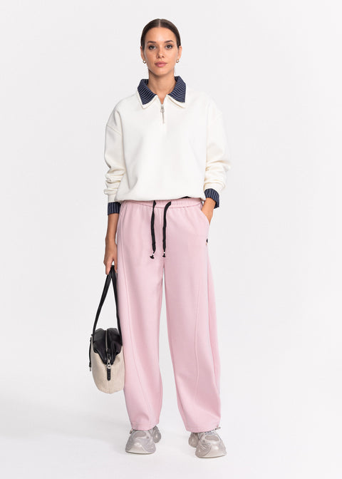 Bluza din bumbac cu guler clasic si fermoar 86810