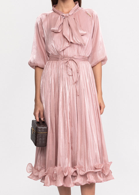 Rochie Midi din material vaporos cu croiala fluida