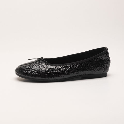 Balerini eleganti din piele lacuita cu fundita delicata