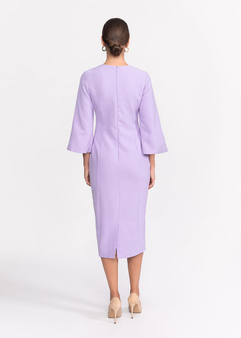 Rochie eleganta conica cu aplicatie florala 3D