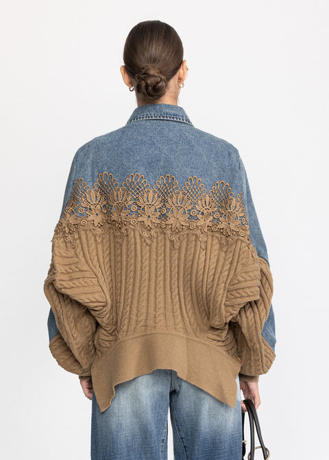 Camasa Denim si Tricot