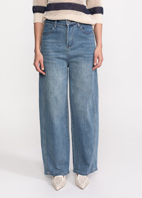 Wide-Leg Jeans with Washed Effect