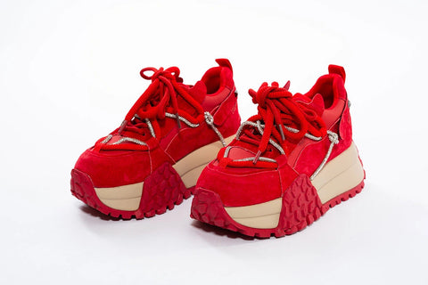 Sneaker din Piele Naturală cu Talpă Masivă