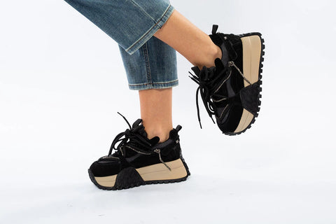 Sneaker din Piele Naturală cu Talpă Masivă