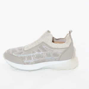 Adidasi din piele naturală gri sidef