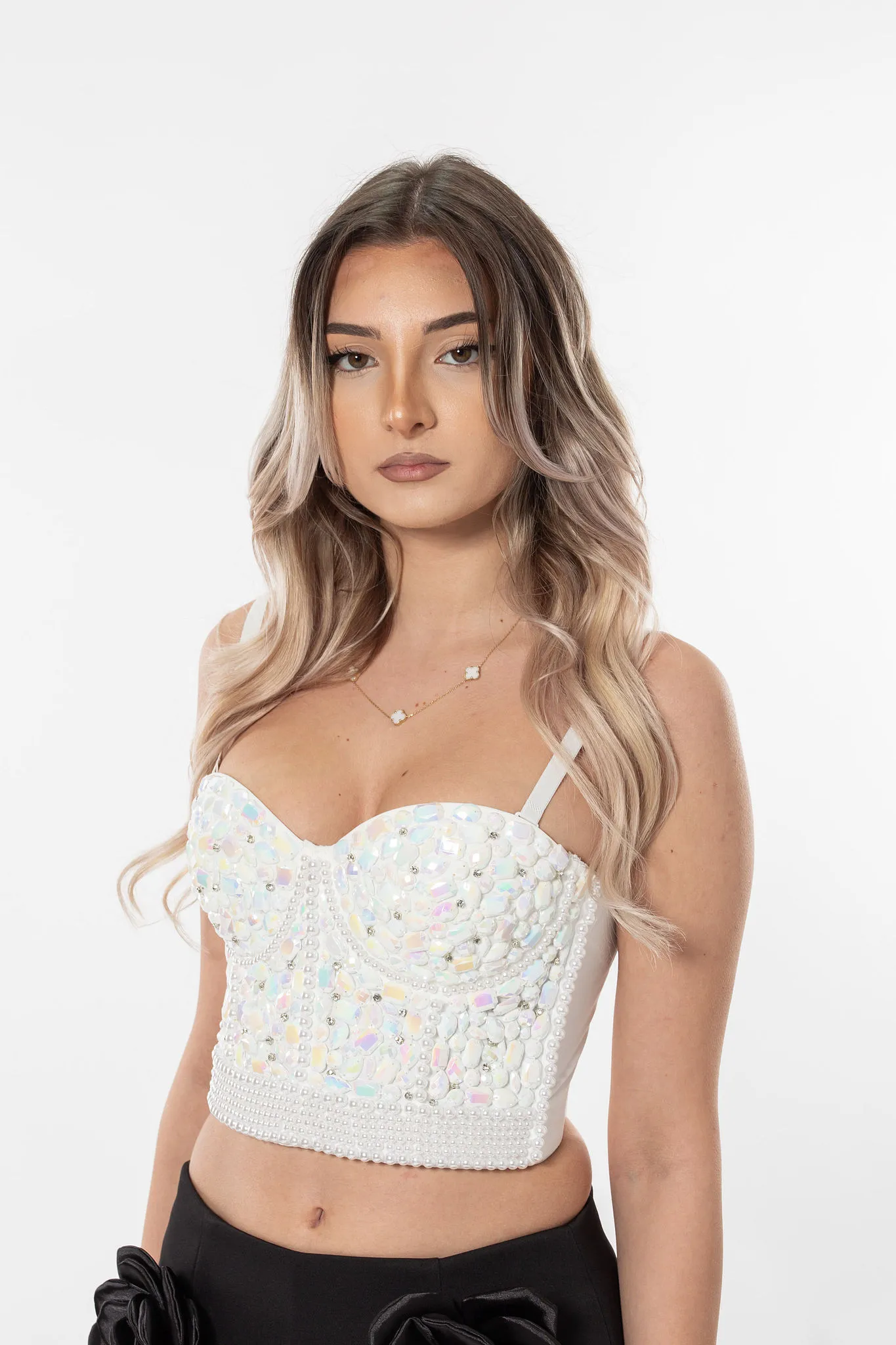 Corset cu pietre multicolor