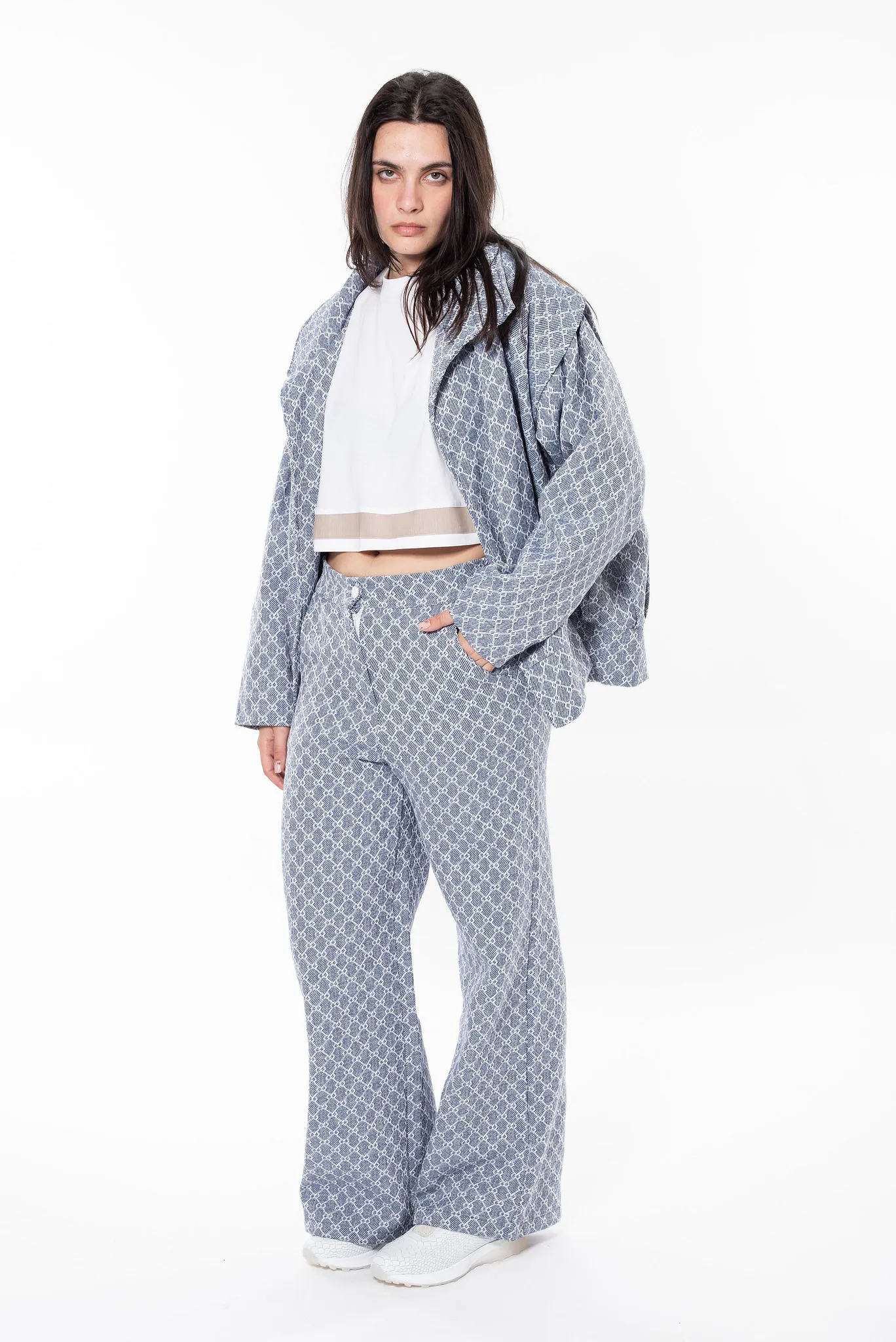 Costum jacheta si pantaloni blue