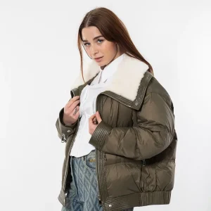 Jacheta bomber cu guler vizon