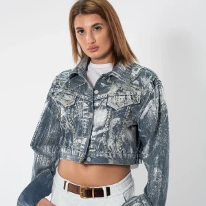 Jachetă din Blug cu Accesorii Argintii - Stil Versatil