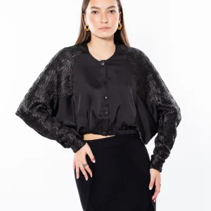 Jacheta bomber din satin