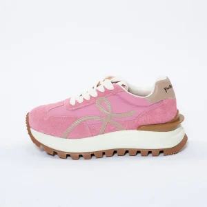 Adidași din Piele Întoarsă Naturală Roz cu Neopren - Șic & Confort